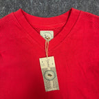 Ferruche V-Neck Shirt Mens M Red Cotton Mesh Knit Deadstock Y2K 17-121 - take2supply