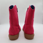 L'Amour Cowboy Boots Kids Size 1 Fuchsia Pink Faux Suede Rhinestone Studs V8400 - take2supply