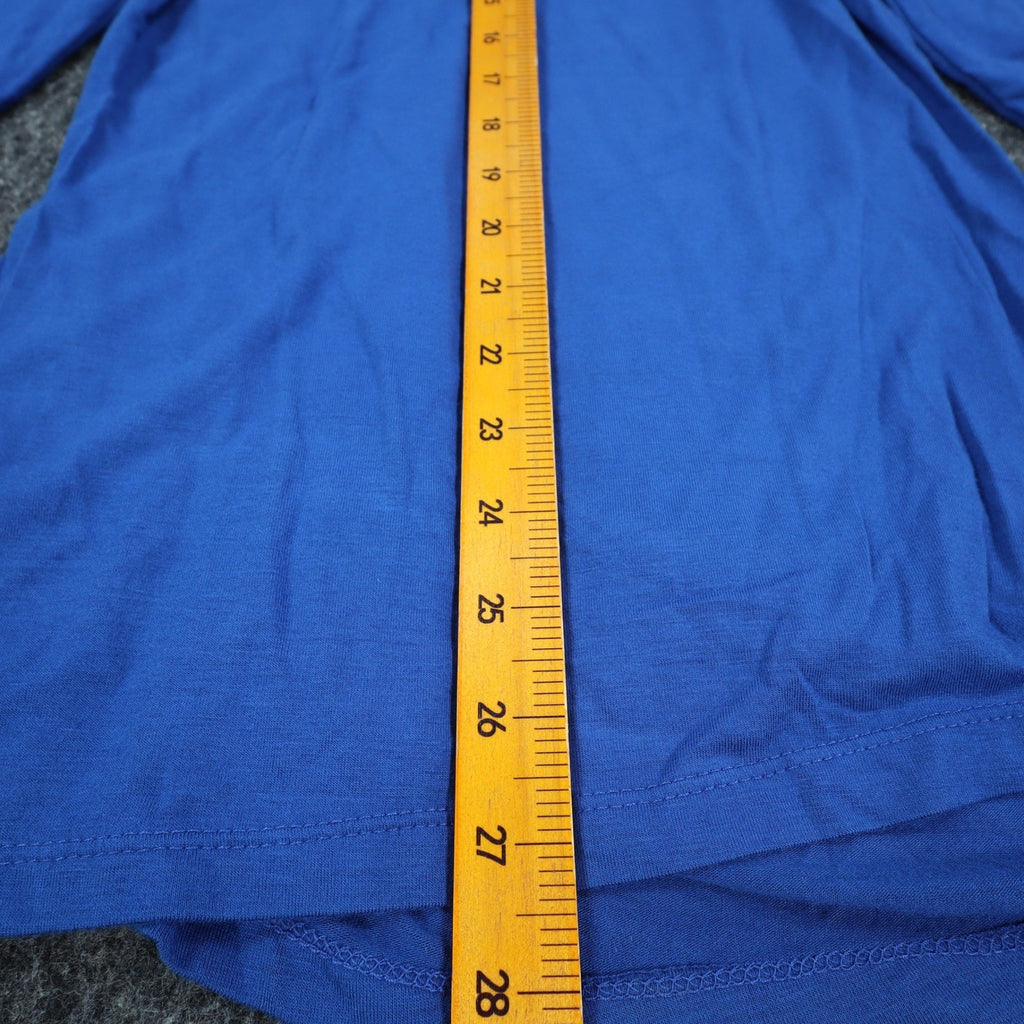 Zoé Ruched Mock Neck Top Womens P/S Blue Rayon Stretch Long Sleeve Canada NWT - take2supply