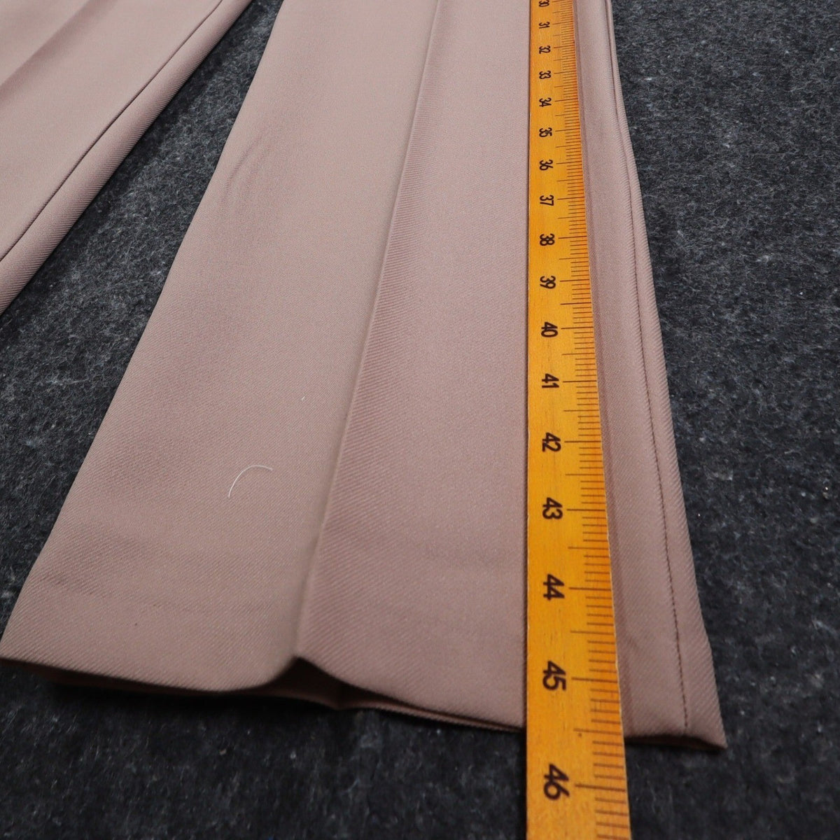 Vintage 70s High Rise Trousers Size 9-10 Deadstock Tan Beige Polyester USA C989 - take2supply