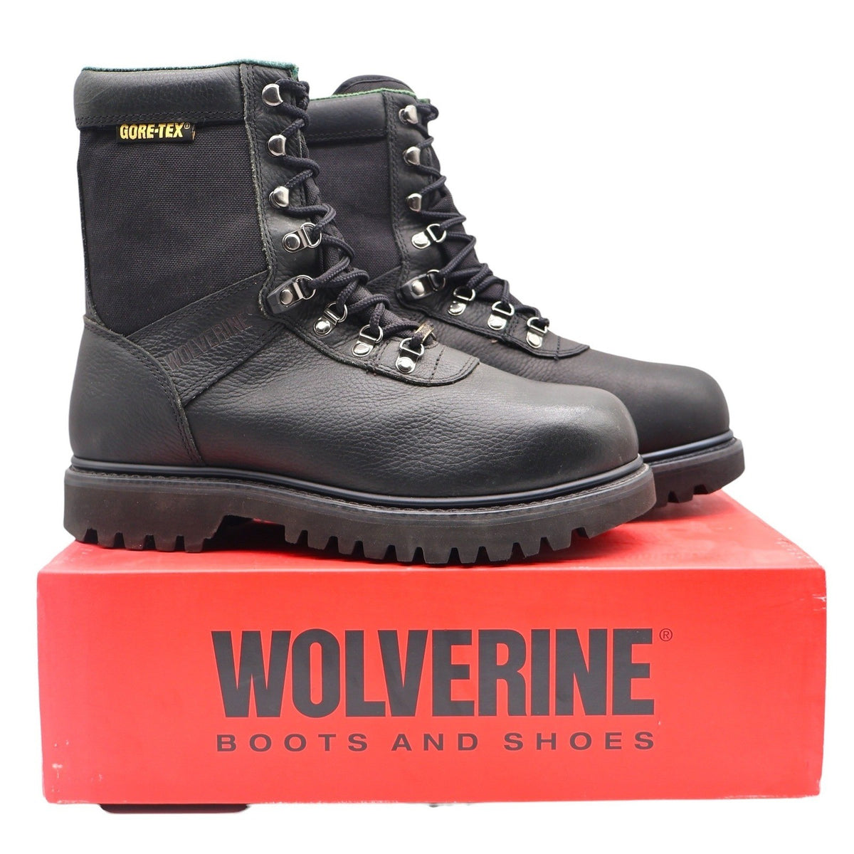 Wolverine Big Horn Boots Mens 8.5 W Vintage Y2K Black Leather Gore-Tex 03851 NEW - take2supply