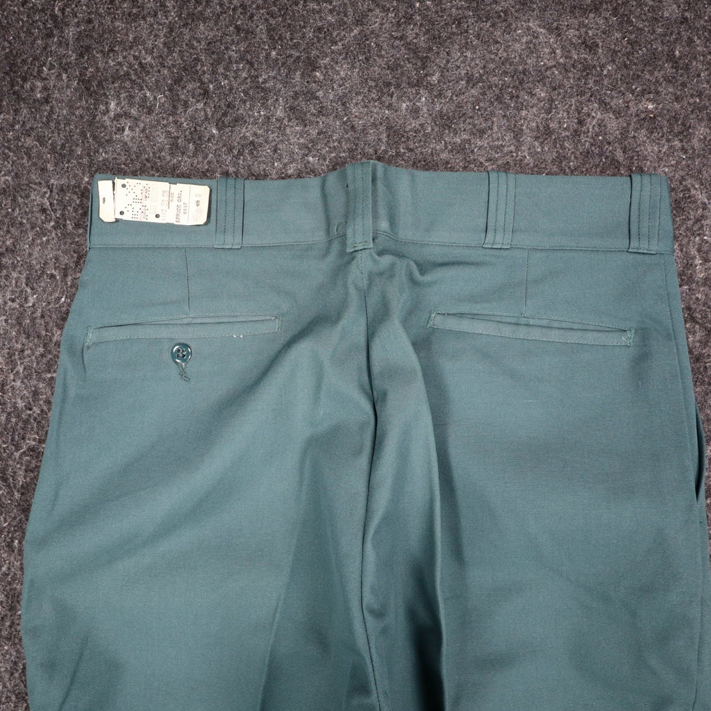Montgomery Ward Vintage Work Pants 33x28 Deadstock Spruce Green USA 70s 4497 - take2supply