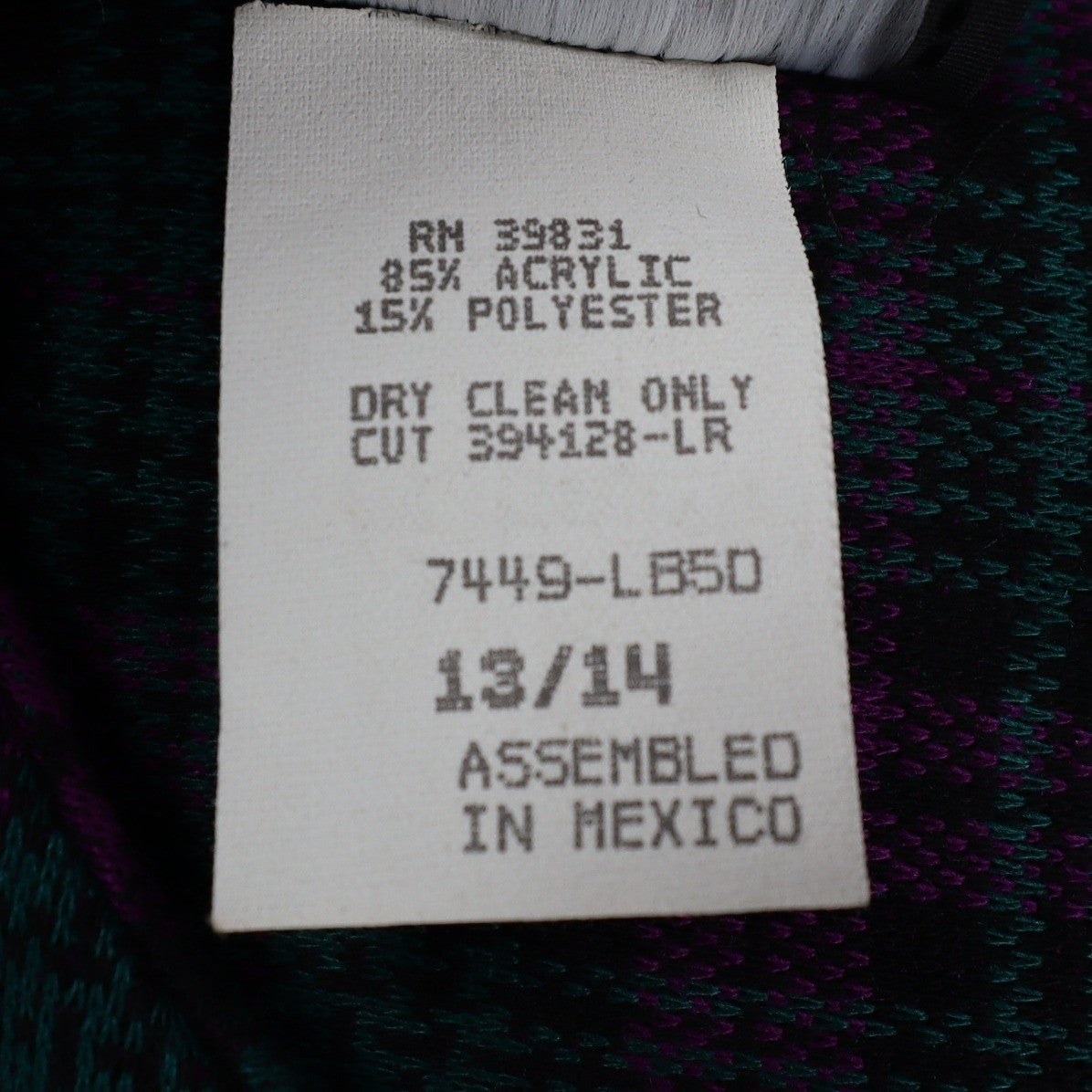 My Michelle Plaid Dress Womens 13/14 Vintage 90s Purple Green Long Sleeve Mini - take2supply