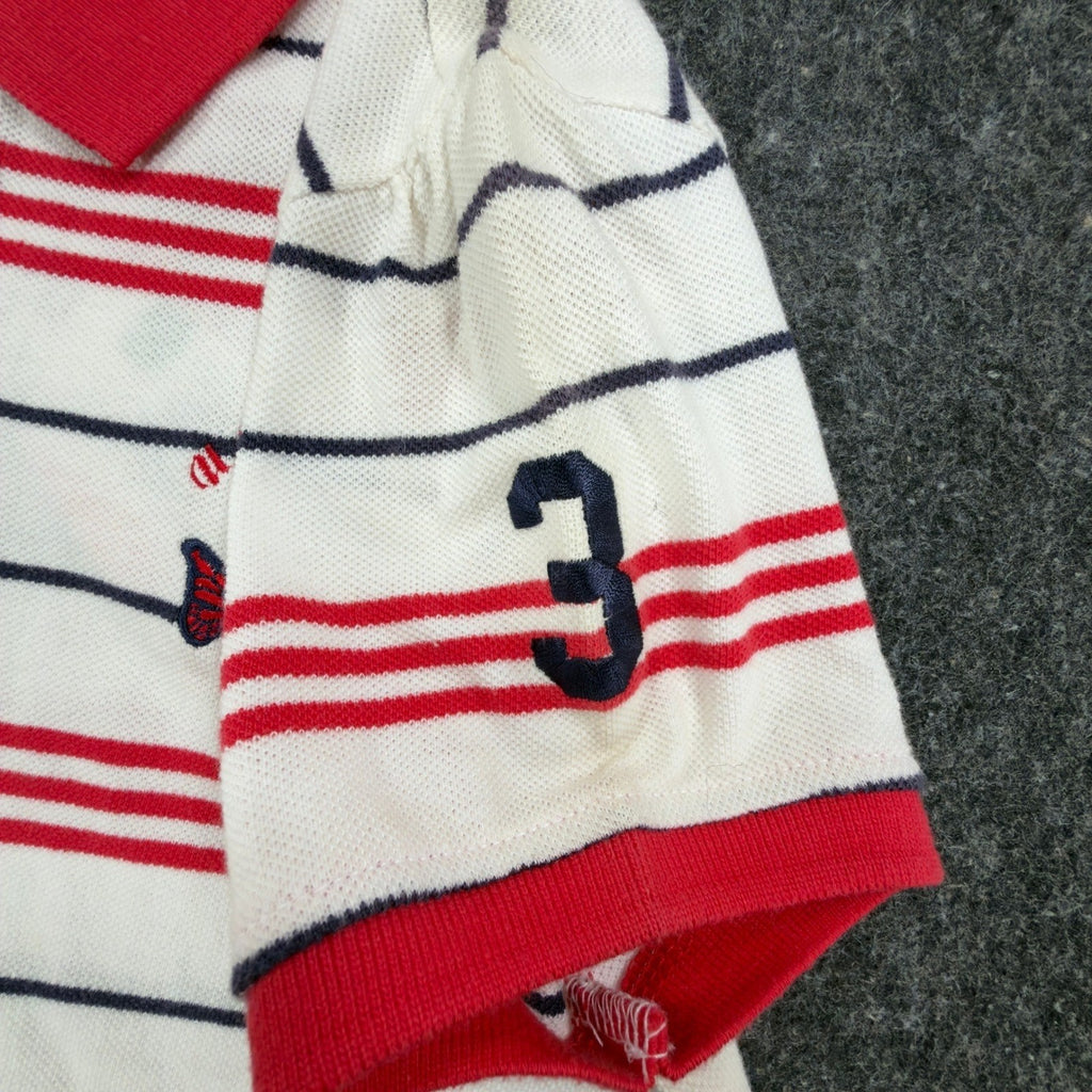 U.S. Polo Assn. Y2K Butterfly Stripe Polo Shirt Girls L White NWT C410 - take2supply