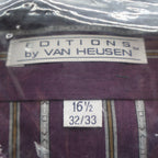Van Heusen Dress Shirt Mens 16.5 32/33 Vintage 90s Purple Striped Deadstock NIP - take2supply