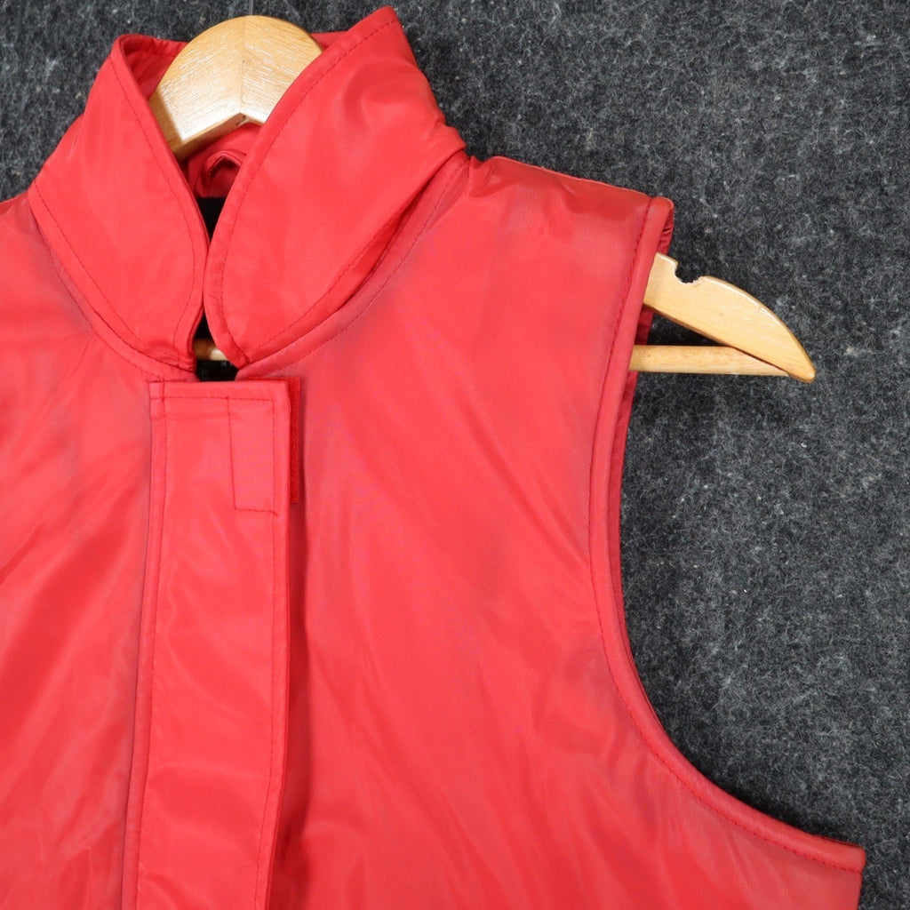 Selene Sport Puffer Vest Mens Medium Vintage 90s Red Fleece Lined Vinyl C1096 - take2supply
