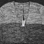 VioletRuby Cardigan Womens Medium Black Grey Ombre Marled Longline NWT - take2supply