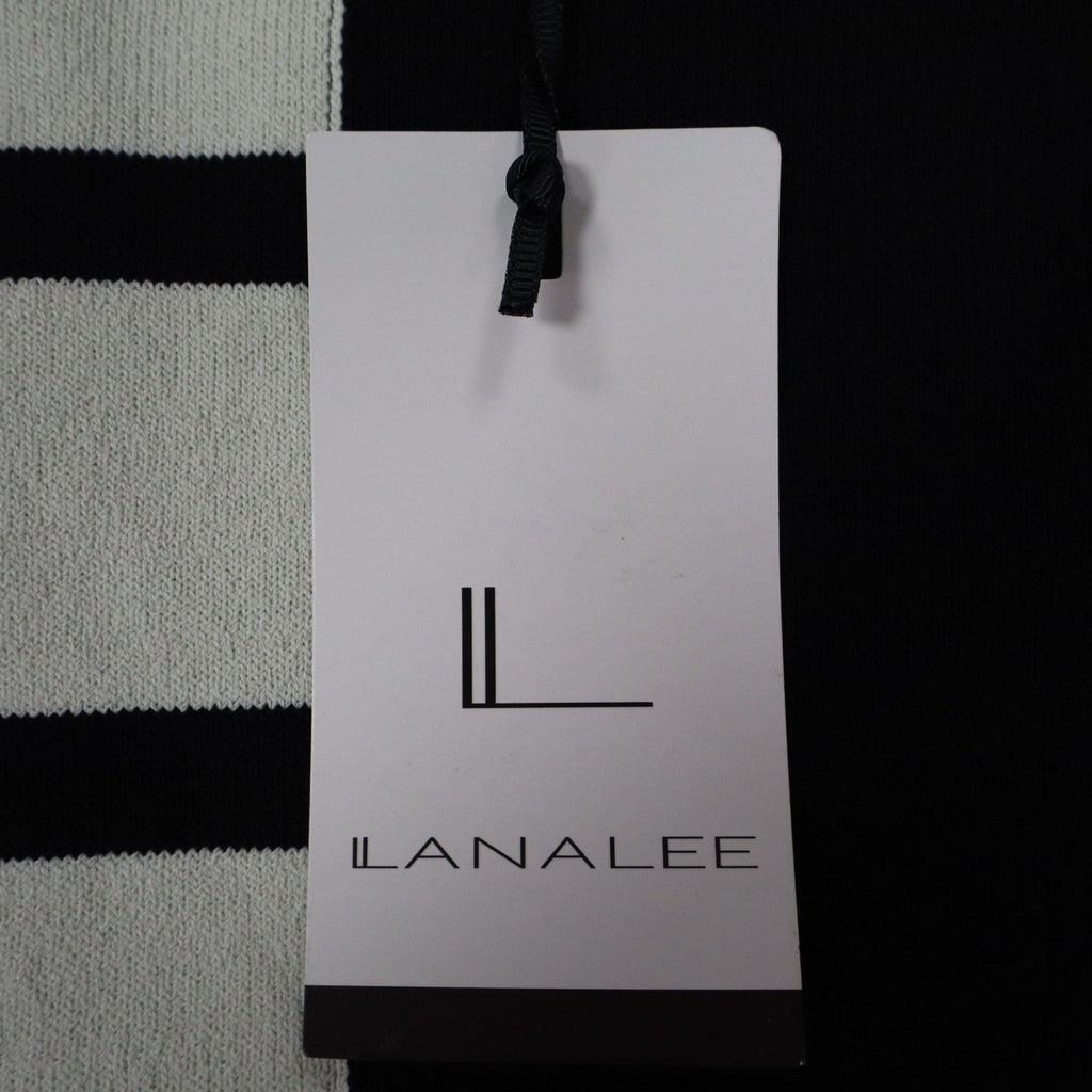 Lana Lee Sweater Womens M/L Black White Striped Colorblock Back Zip Knit Top - take2supply