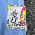 Generation One Vintage 90s Swim Trunks Boys L 14-16 Blue Cotton NWT - take2supply