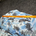 Beyond Paradise Hawaiian Shirt Mens XL Blue Tropical Palm Tree Cotton Blend NWT - take2supply