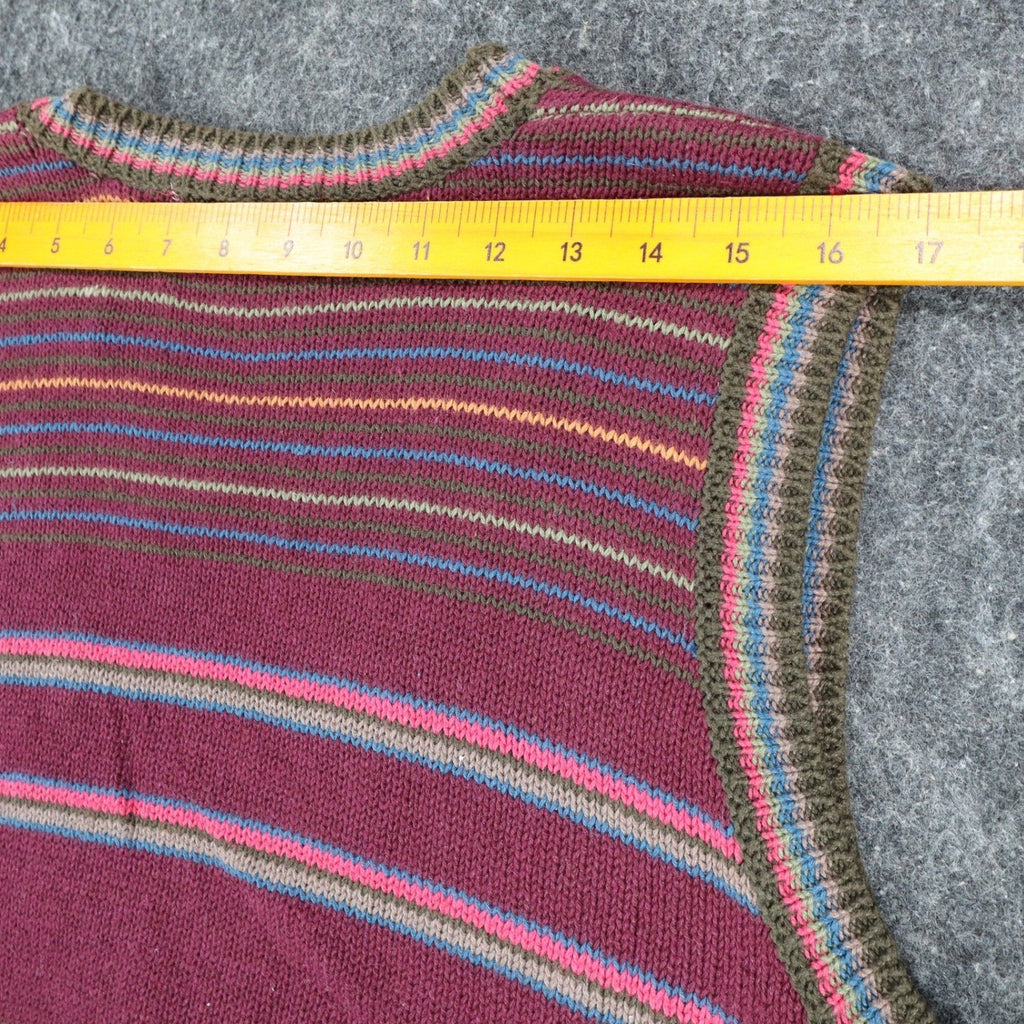 Donnkenny Sweater Vest Womens M Vintage 90s Burgundy Beaded Fair Isle Cotton - take2supply