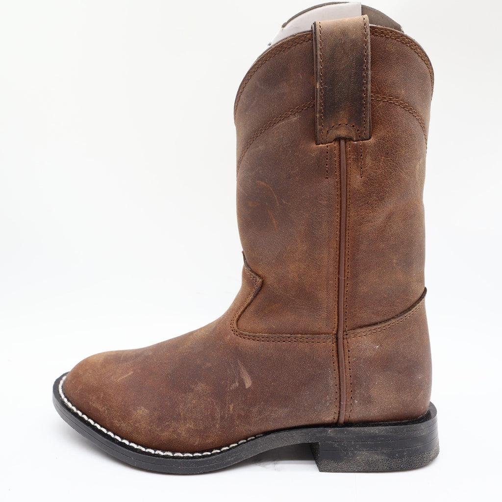 Justin Kids Western Boots 11.5 D Brown Leather 3410C NWT Deadstock New - take2supply