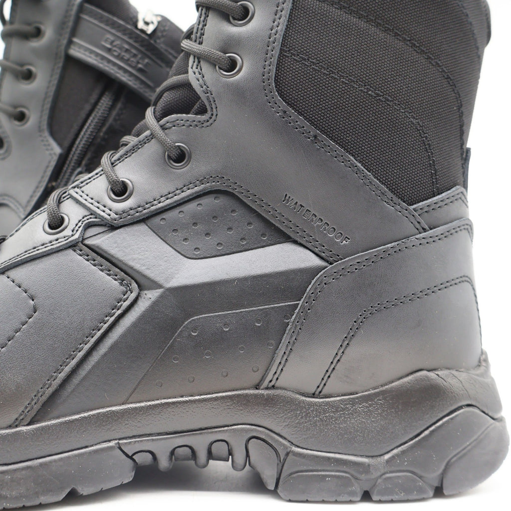 Battle Ops Tactical Boot Mens 10.5 Waterproof Side Zip Black Leather BOPS8001 - take2supply