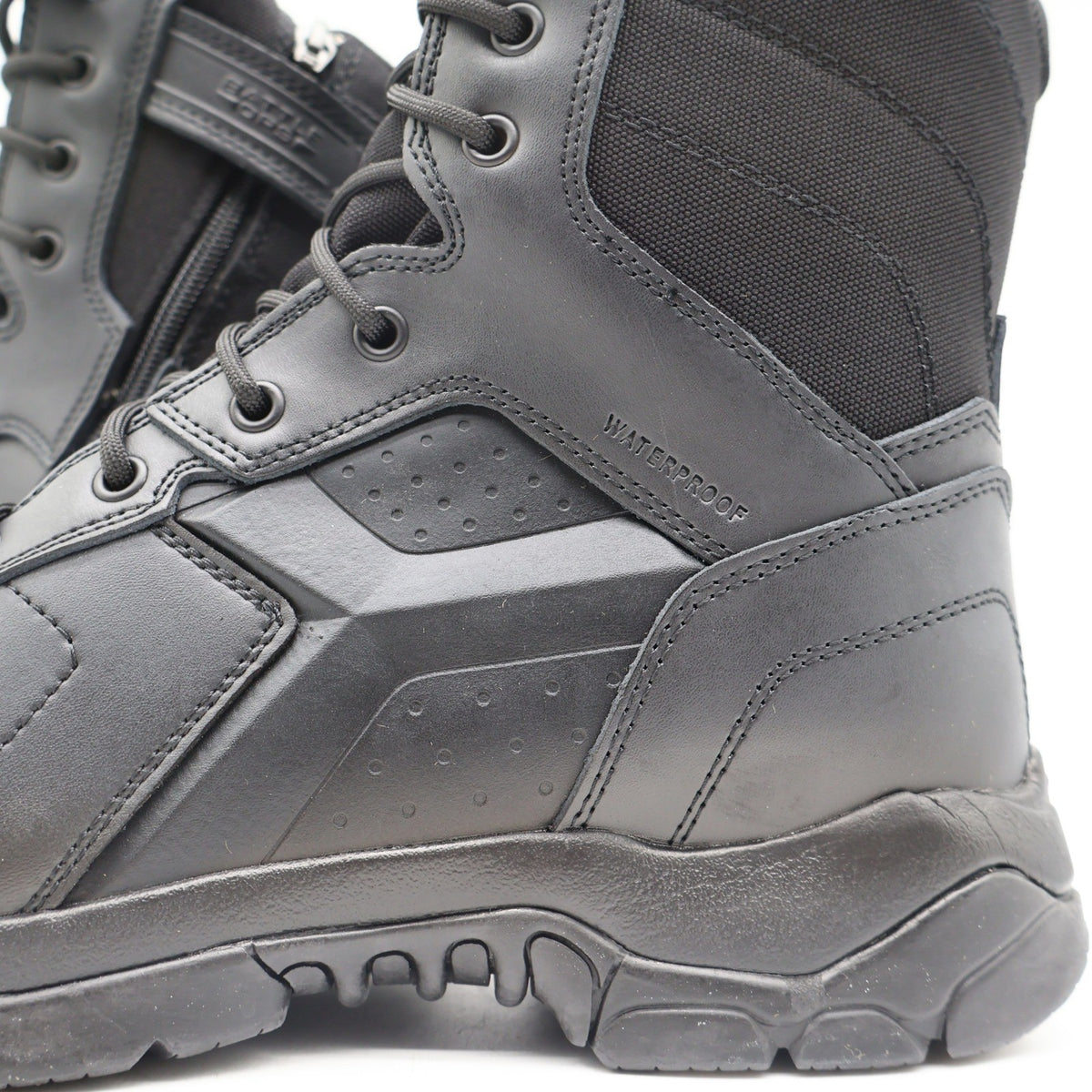 Battle Ops Tactical Boot Mens 10.5 Waterproof Side Zip Black Leather BOPS8001 - take2supply