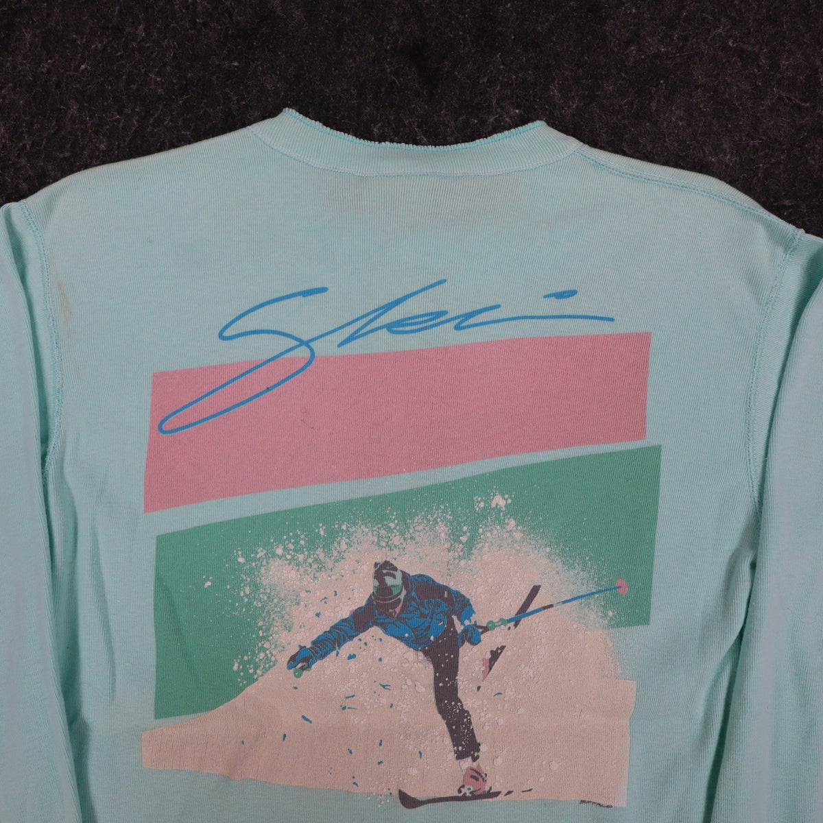 Buffalo Mens Large Vintage Henley Shirt Deadstock USA Made Mint Green Skier L - take2supply