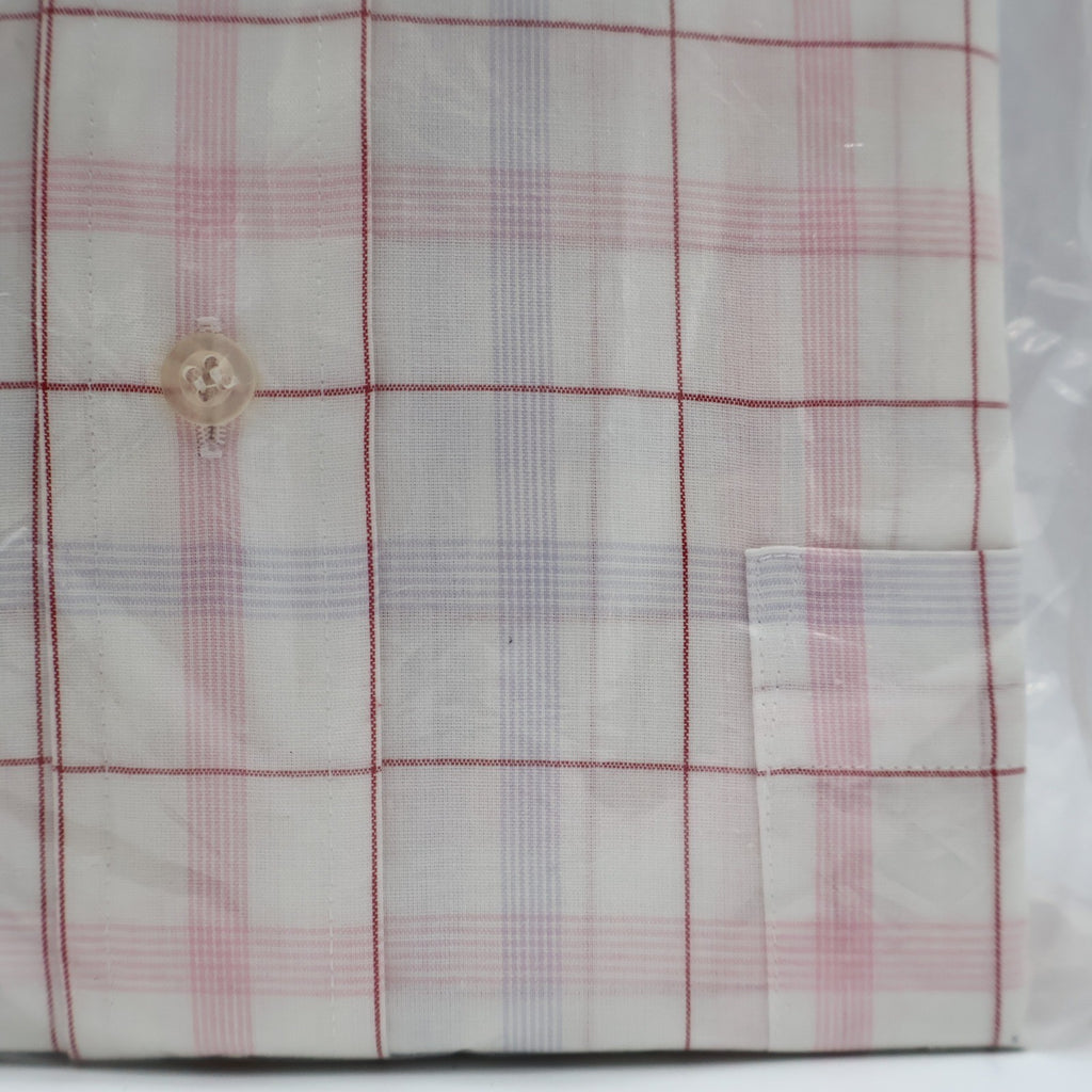 Mark VII Dress Shirt Mens 15.5 32/33 Vintage Plaid Tailored White Red Blue NEW - take2supply