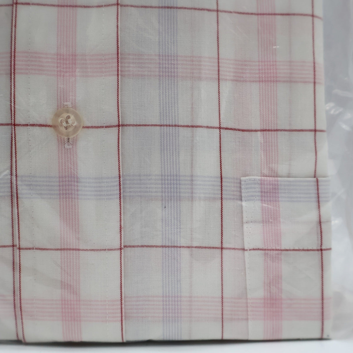 Mark VII Dress Shirt Mens 15.5 32/33 Vintage Plaid Tailored White Red Blue NEW - take2supply