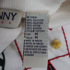 Donnkenny Classics Polo Shirt Womens M Vintage 90s White Embroidered Cat NWT - take2supply