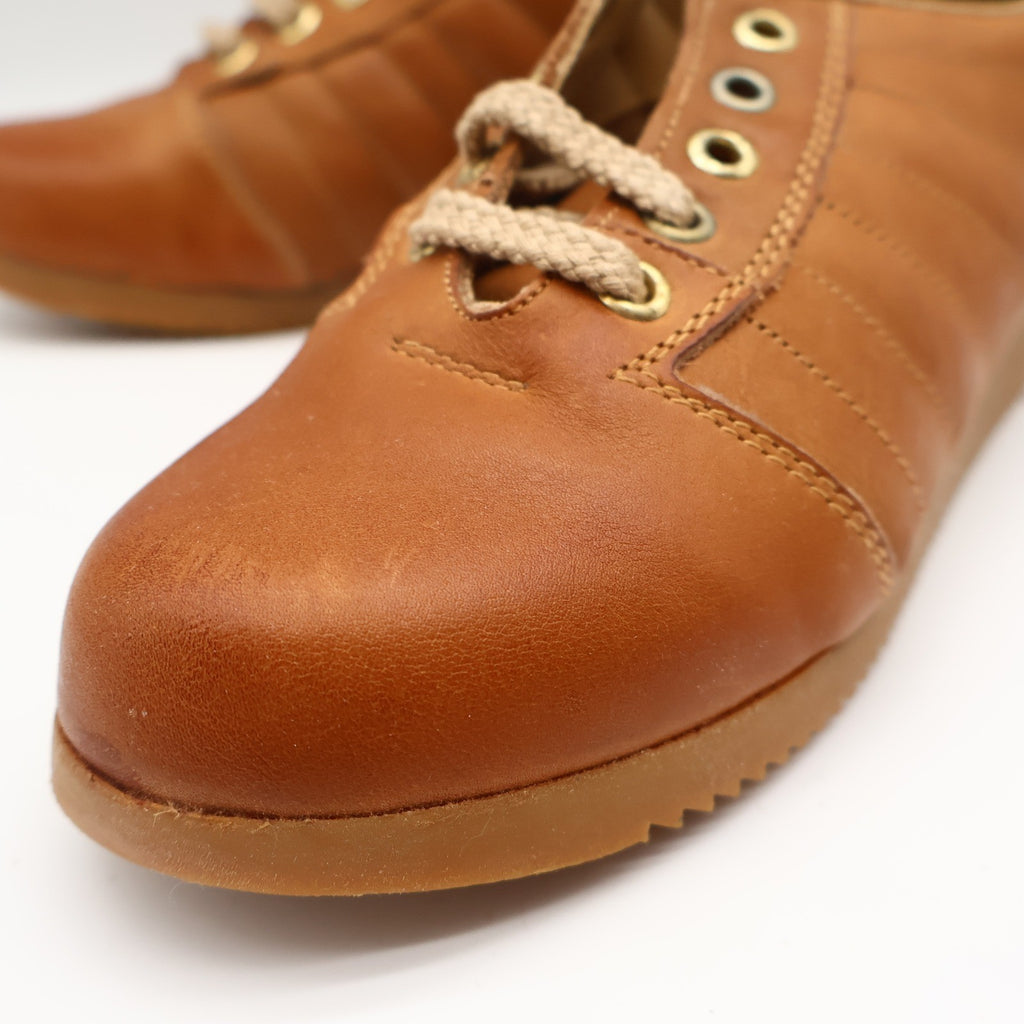 Sportiques Sneakers 7.5 Vintage Deadstock Brown Leather Gum Ripple Sole Romania - take2supply