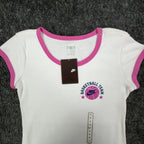 Nike Y2K Ringer Tee Girls XL White Pink Basketball Team 216485 NWT - take2supply