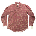 Geoffrey Beene Y2K Circle Print Shirt Mens M Burgundy Cotton NWT New - take2supply