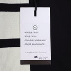 Lanalee Sweater Womens XL/1X Black White Striped Colorblock Back Zip Cotton Knit - take2supply