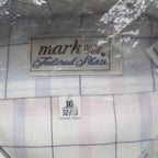Mark VII Dress Shirt Mens 16 32/33 White Blue Pink Windowpane Plaid New Packaged - take2supply