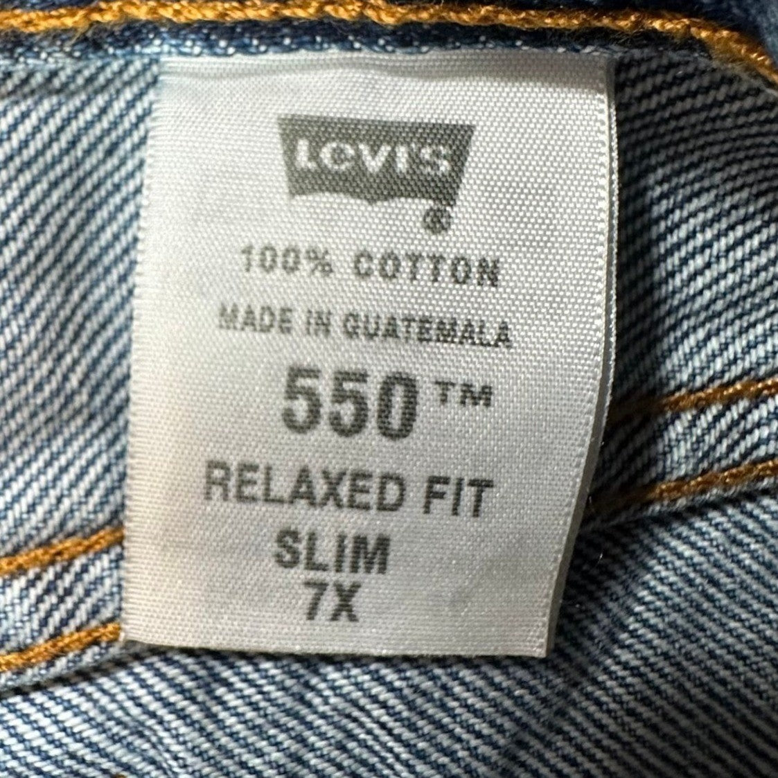 Levi's 550 Relaxed Fit Jeans Boys 7X Slim Medium Wash Blue Denim NWT 2004 - take2supply
