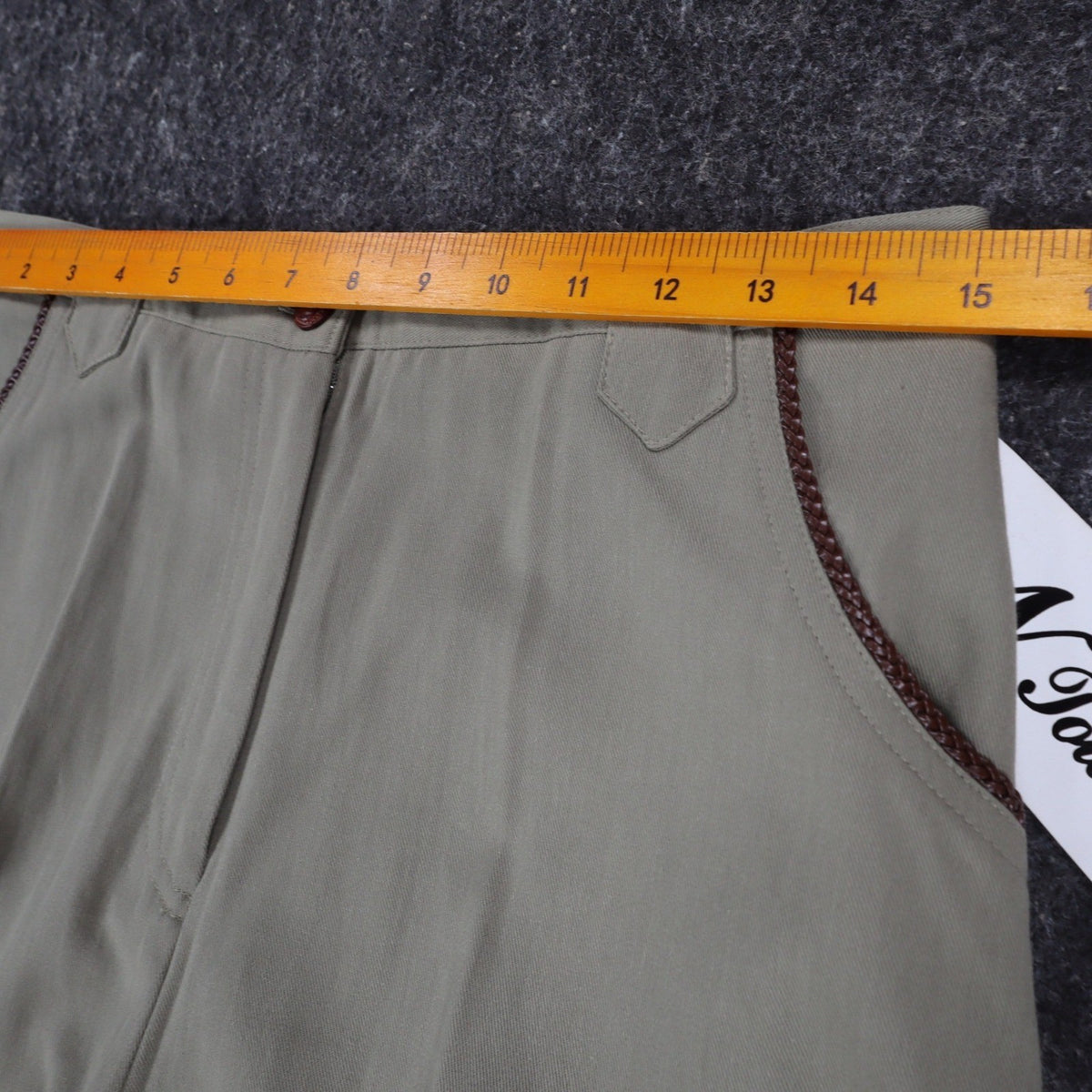 N Touch Pants Womens 10 Green Cotton Tencel Elastic Back Straight Leg 551M NWT - take2supply