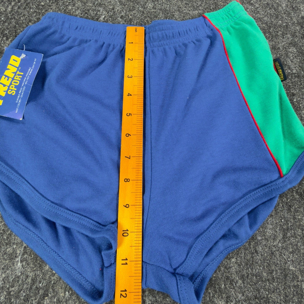 Trend Sport Vintage 80s Running Shorts Boys L 14-16 Blue Cotton Blend NWT - take2supply