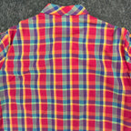 Sunny Shores Vintage 80s Bow Blouse Womens 18 Multi Plaid NWT Deadstock - take2supply