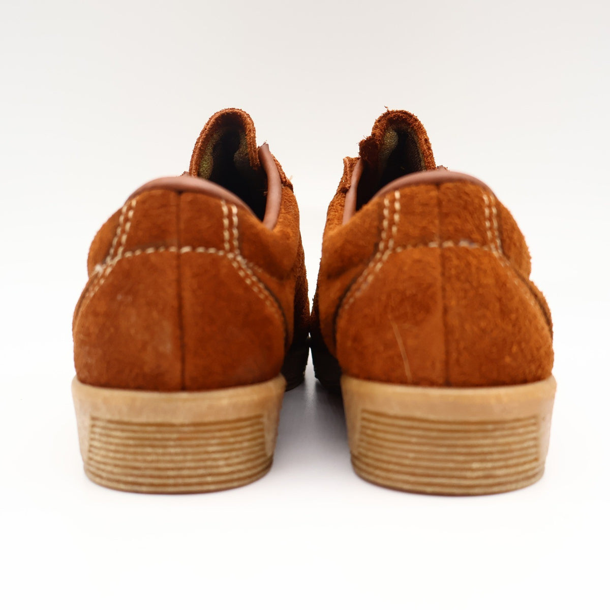 Walker Suede Oxford Shoes Mens 12.5D Vintage Deadstock Rust Brown Gum Sole 2646 - take2supply