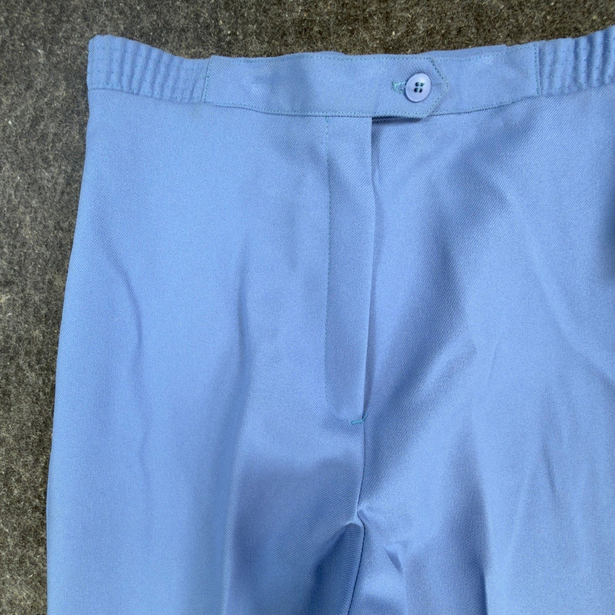 Donnkenny 80s Vintage Slacks Women 10 Blue Poly Visa Stretch High Waist NWT USA - take2supply