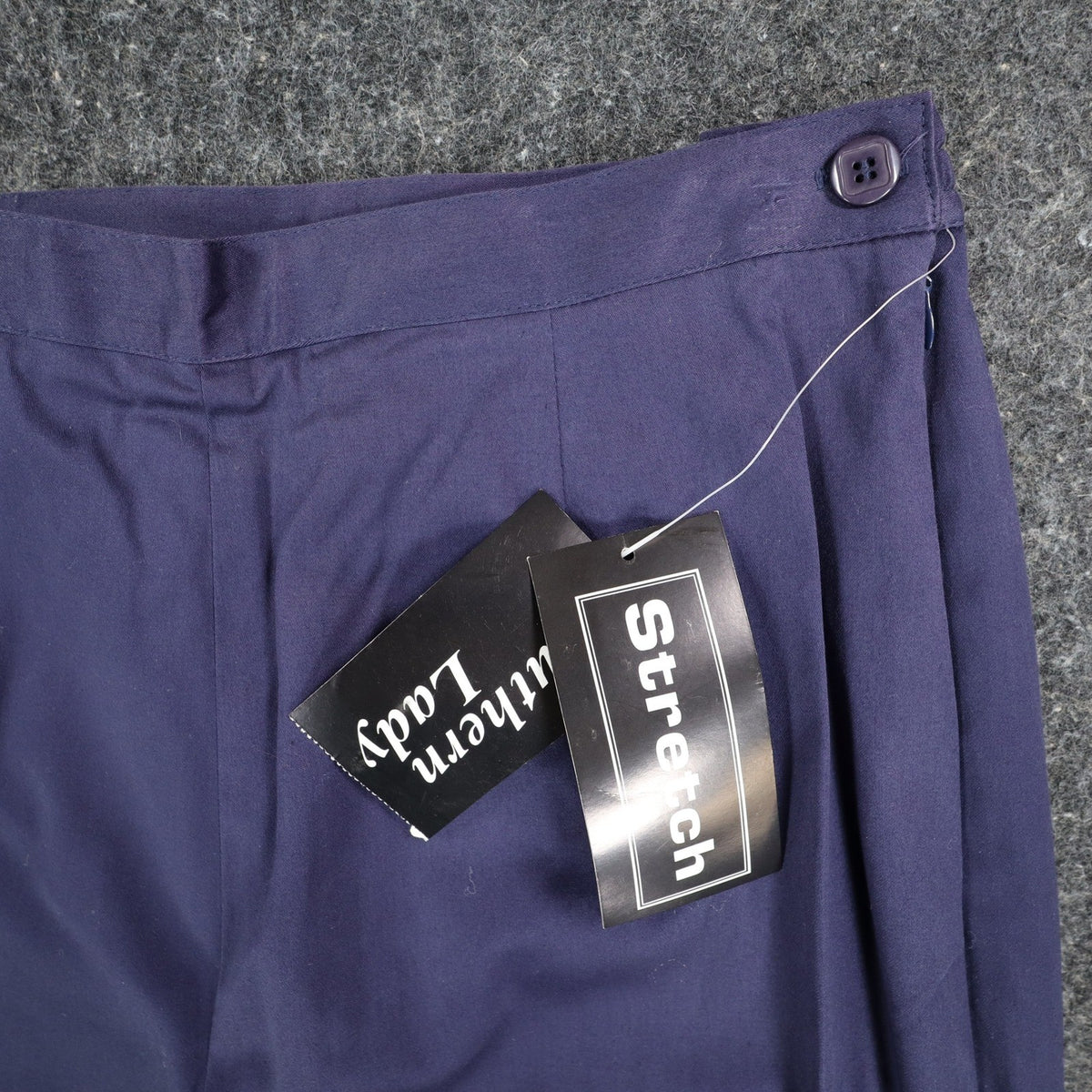 Southern Lady Pants Womens 6 Navy Cotton Stretch Straight Leg Side Zip NWT 570J - take2supply