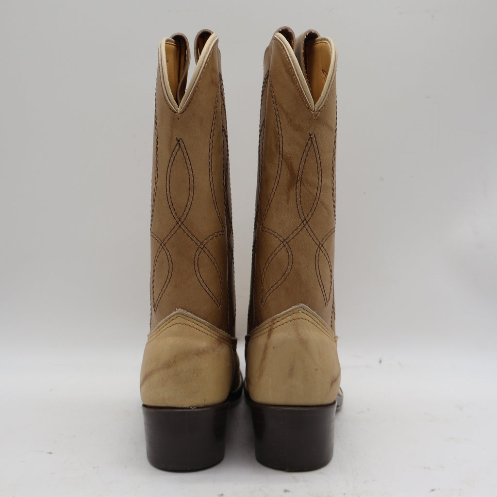 Laredo Western Boots Kids 4.5 D Vintage Natural Tan Leather Cowboy 28-01715 NAT - take2supply