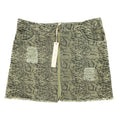 She + Sky Snake Print Mini Skirt Womens Large Olive Green Distressed New C714 - take2supply