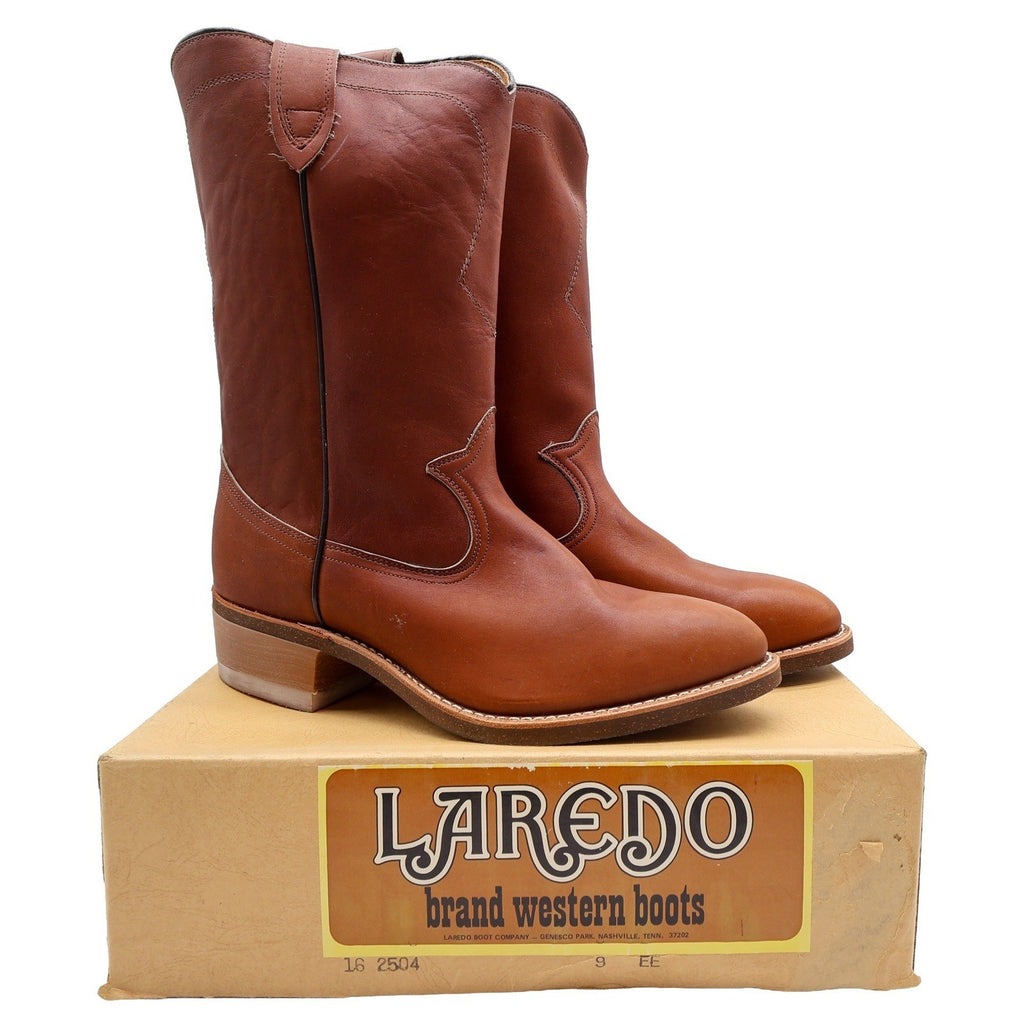 Laredo Vintage Western Boots Mens 9EE Brown Leather Deadstock NWT - take2supply