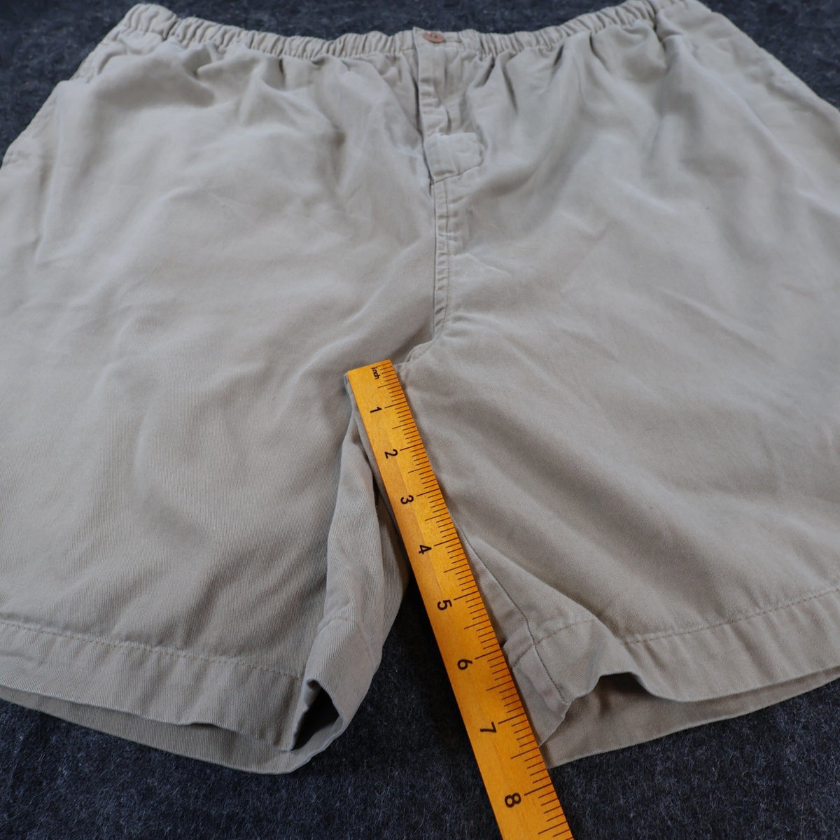 Falls Creek Shorts Mens XL Tan 100% Cotton Elastic Waist Relaxed Casual Khaki - take2supply