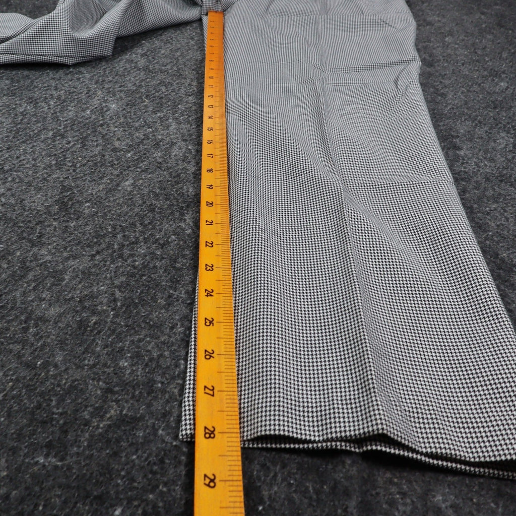 Southern Lady Houndstooth Dress Pants Womens 12 Petite Black White Pleated New - take2supply