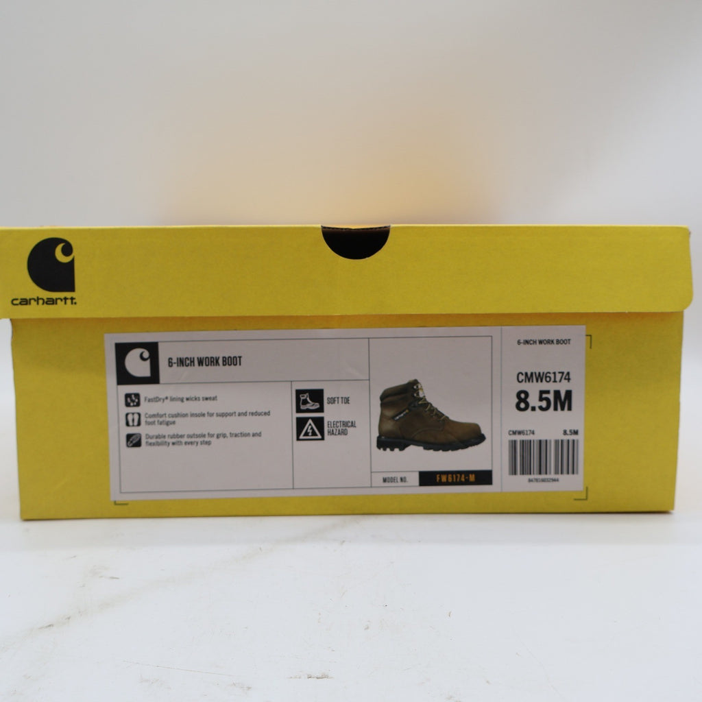 Carhartt 6-Inch Work Boot Mens 8.5 Brown Leather Soft Toe EH CMW6174 NEW - take2supply
