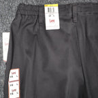 Lee Tapered Leg Pants Womens 16 L Black Smart Fabric Side Elastic Pleated C863 - take2supply