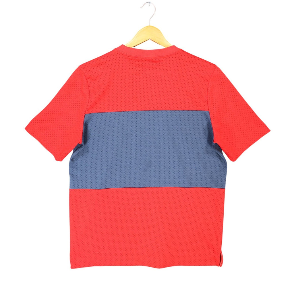 Nike Air T-Shirt Mens Medium Red Blue Polyester Mesh Athletic Colorblock Logo - take2supply