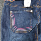 Tommy Hilfiger Jeans Womens 8 Vintage 2000s Low Rise Stretch Blue Floral Belt - take2supply