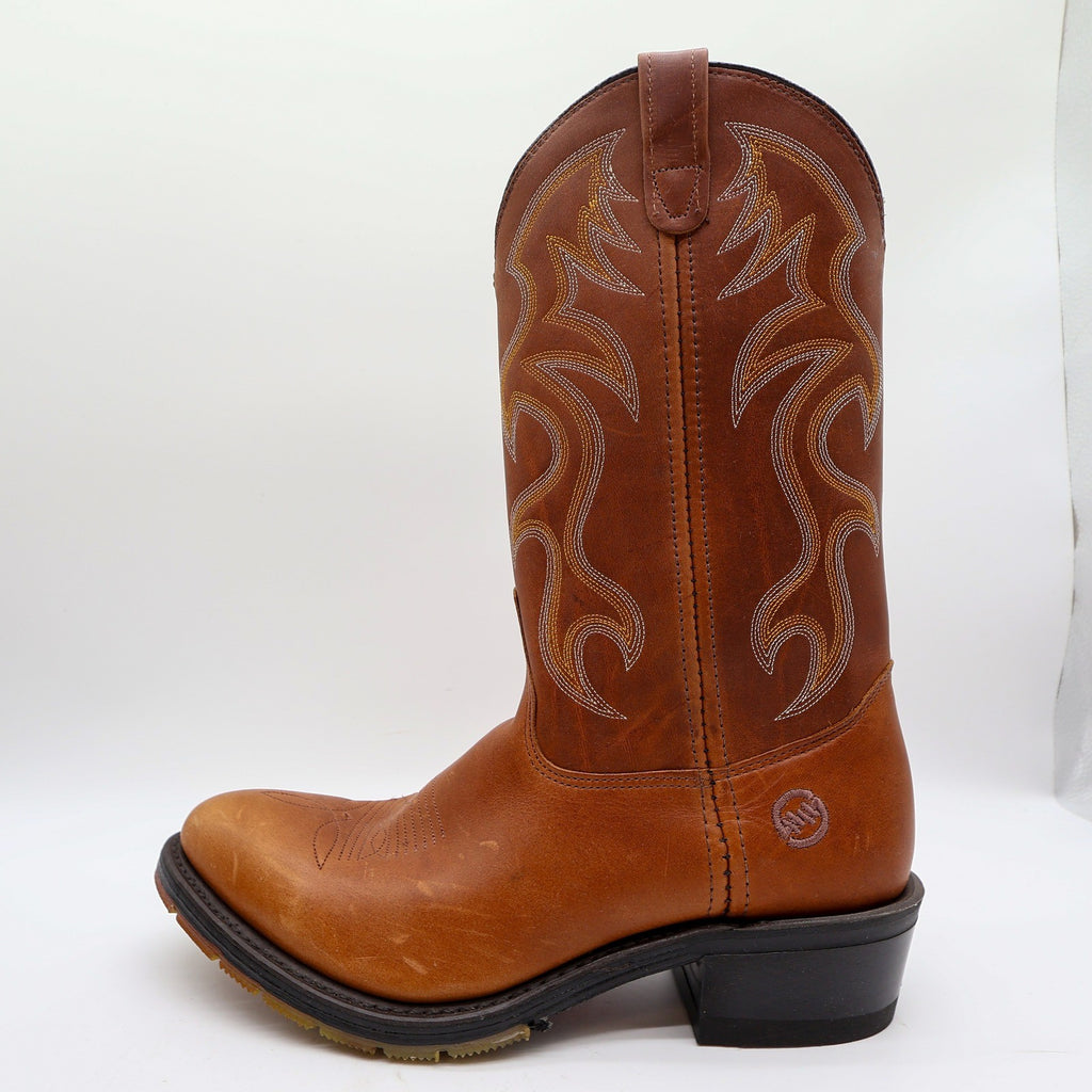 Double-H 3229 AG7 Western Work Boots Mens 10.5 D Brown Leather NWT Deadstock - take2supply