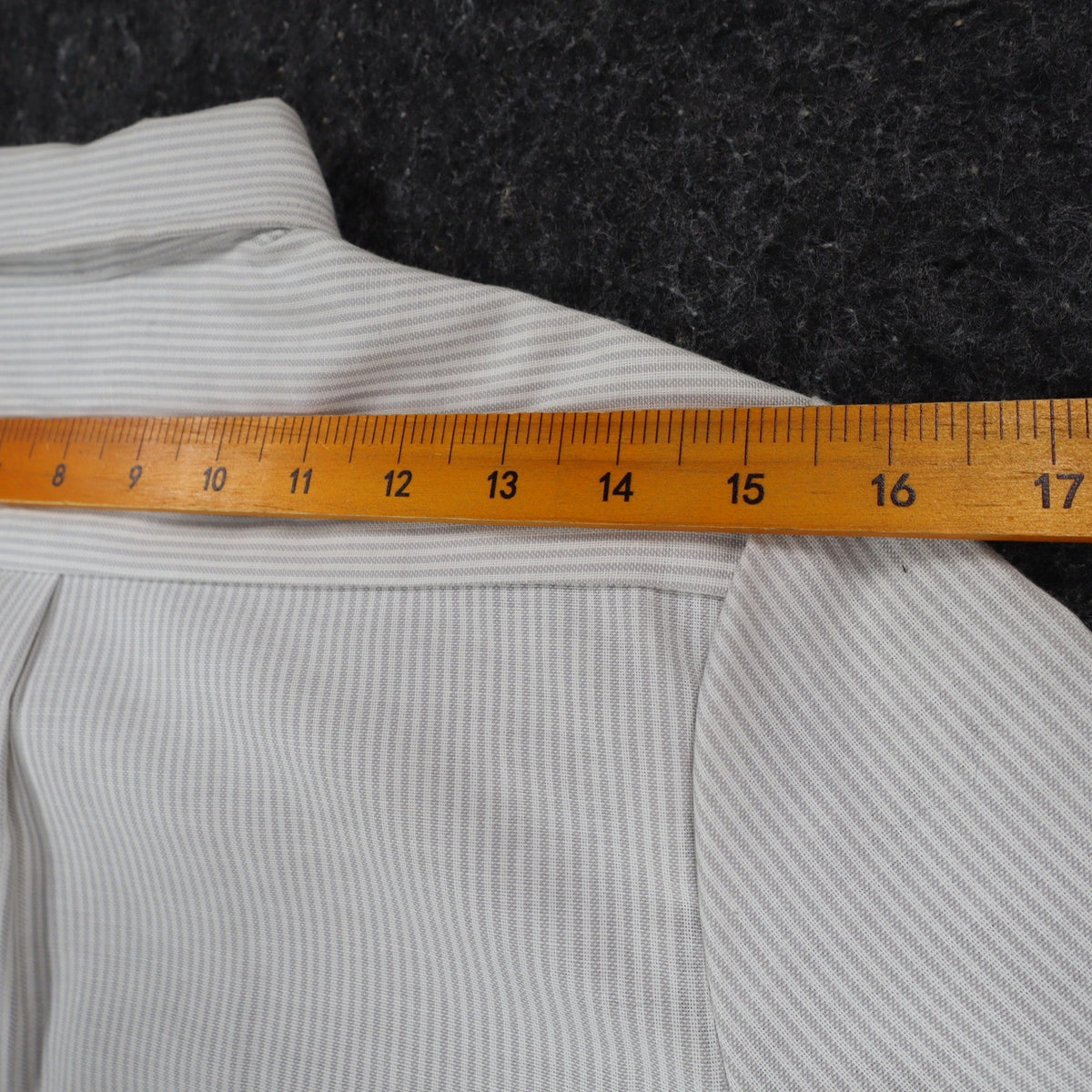 Dee Cee Short Sleeve Button Up Womens 14 Vintage Gray Striped Made in USA Shirt - take2supply
