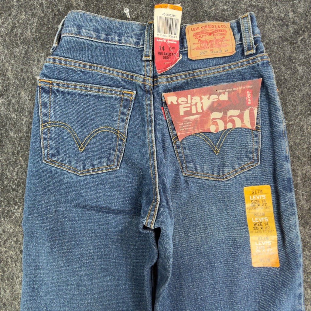 Levi's 550 Boys 14 Slim Medium Wash Cotton Relaxed Fit Vintage Y2K NWT - take2supply