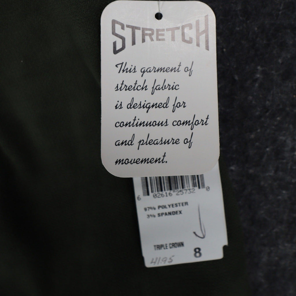 Lucia Trousers Womens Size 8 Y2K Cactus Green Stretch Pleated Straight Leg Pants - take2supply