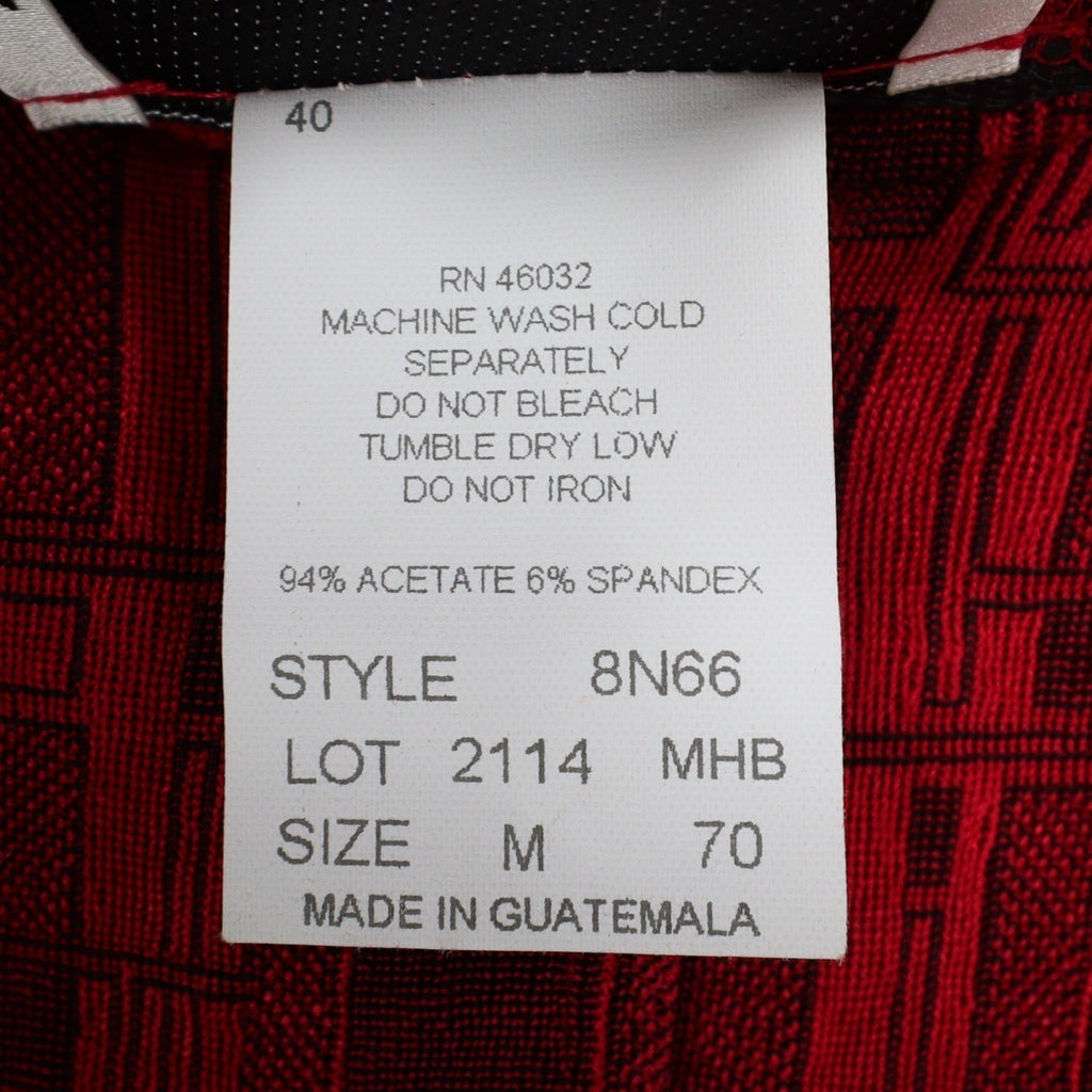 N Touch Blouse Womens Medium Vintage Red Black Geometric Button Front 3/4 Sleeve - take2supply