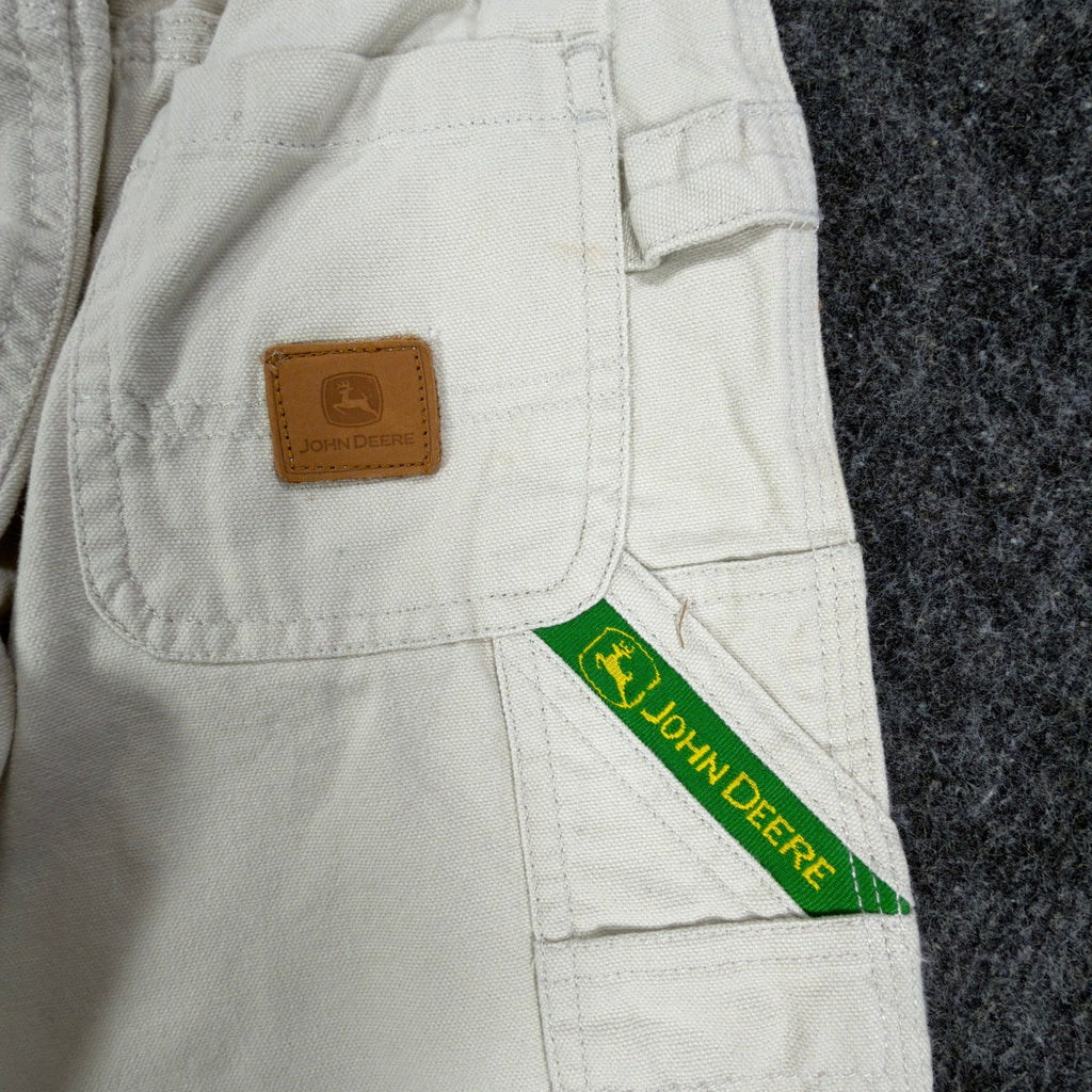 John Deere Carpenter Shorts Boys 5 Stone Cotton Canvas NWT Deadstock - take2supply