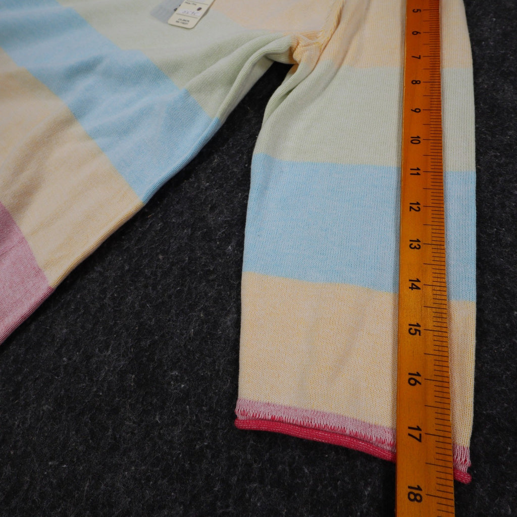 Variations Sweater Womens Large Multi Pastel Striped 3/4 Sleeve Cotton V1860 - take2supply